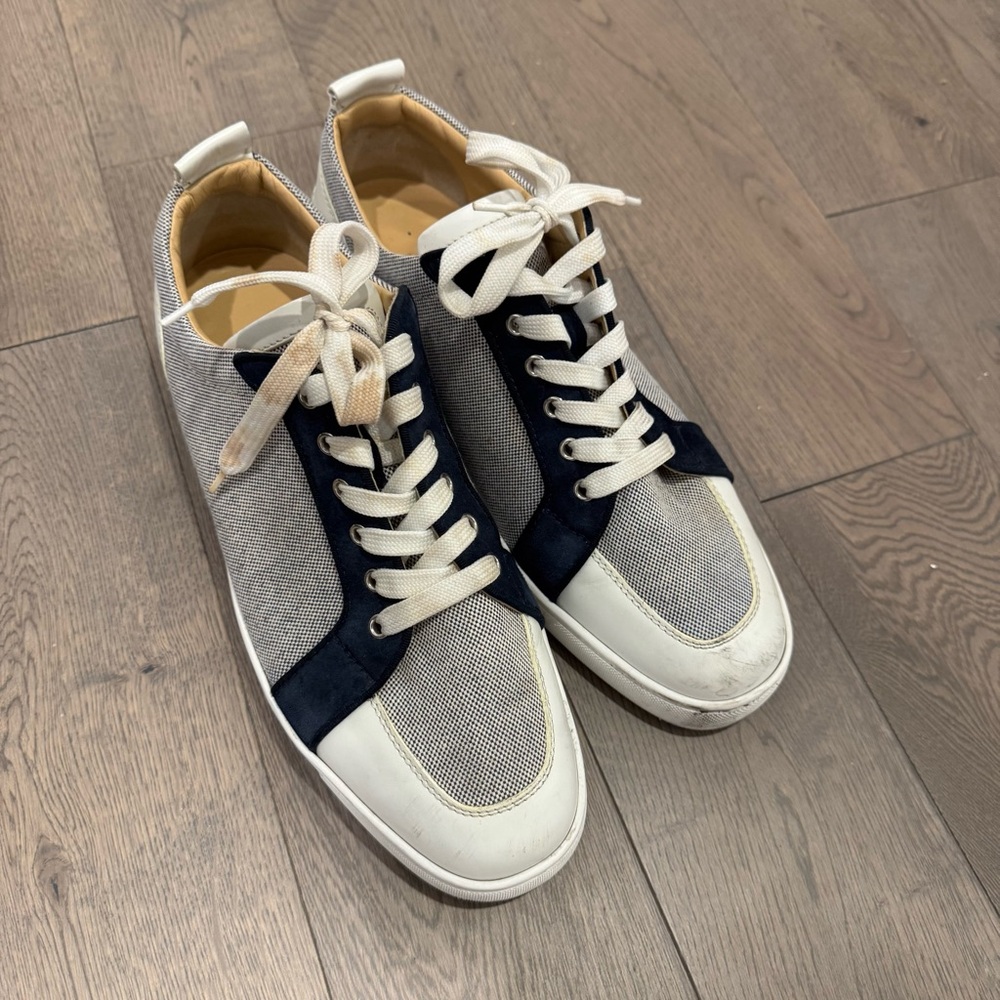 Christian Louboutin Men's Sneakers in Blue and White Size 46